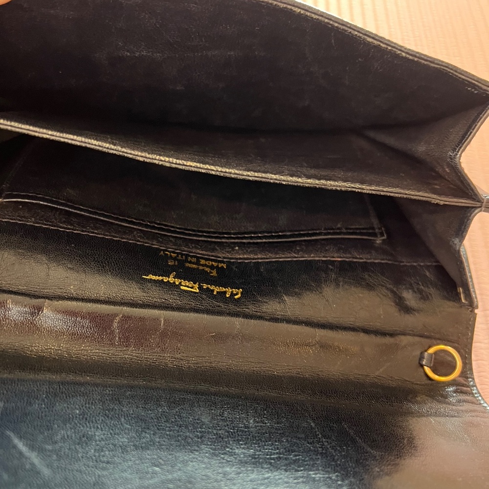 Ferragamo woven navy clutch, vintage - Picture 7 of 12